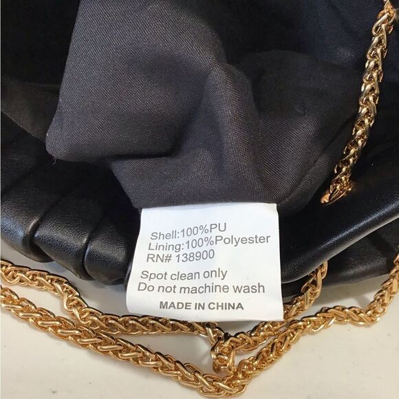 Anthropologie Black Faux Leather Convertible Handbag New - Picture 8 of 12